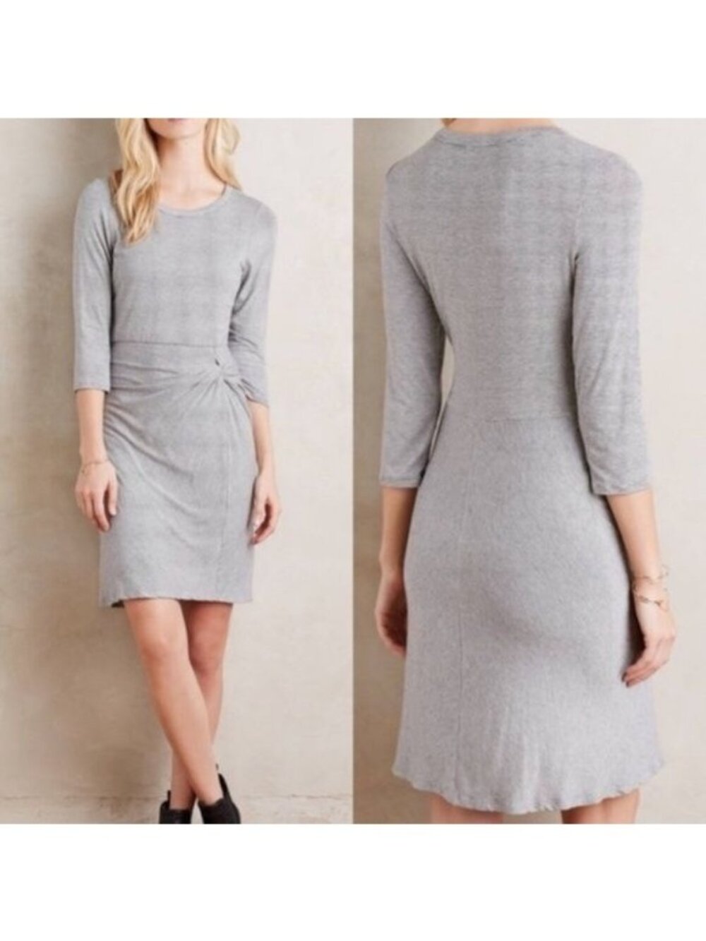 Anthro Knotted Knit Dress Striped Amadi Biased Cut